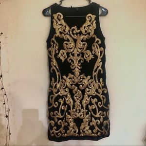 Dex 1963 black sequin mini dress small